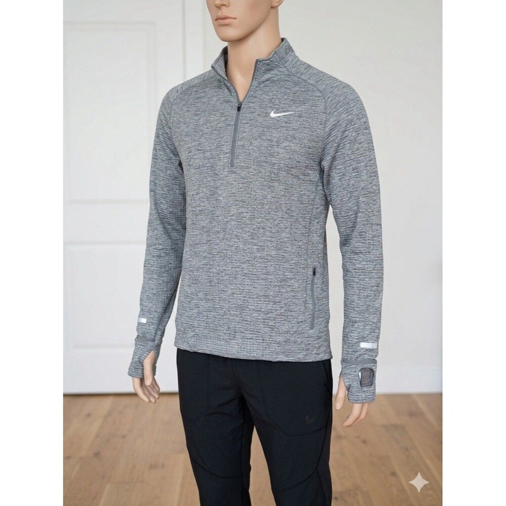 Nike Sphere Element 1/2 Zip Running Top XL Gray Heather Thumbholes 683906-066 - Picture 1 of 11